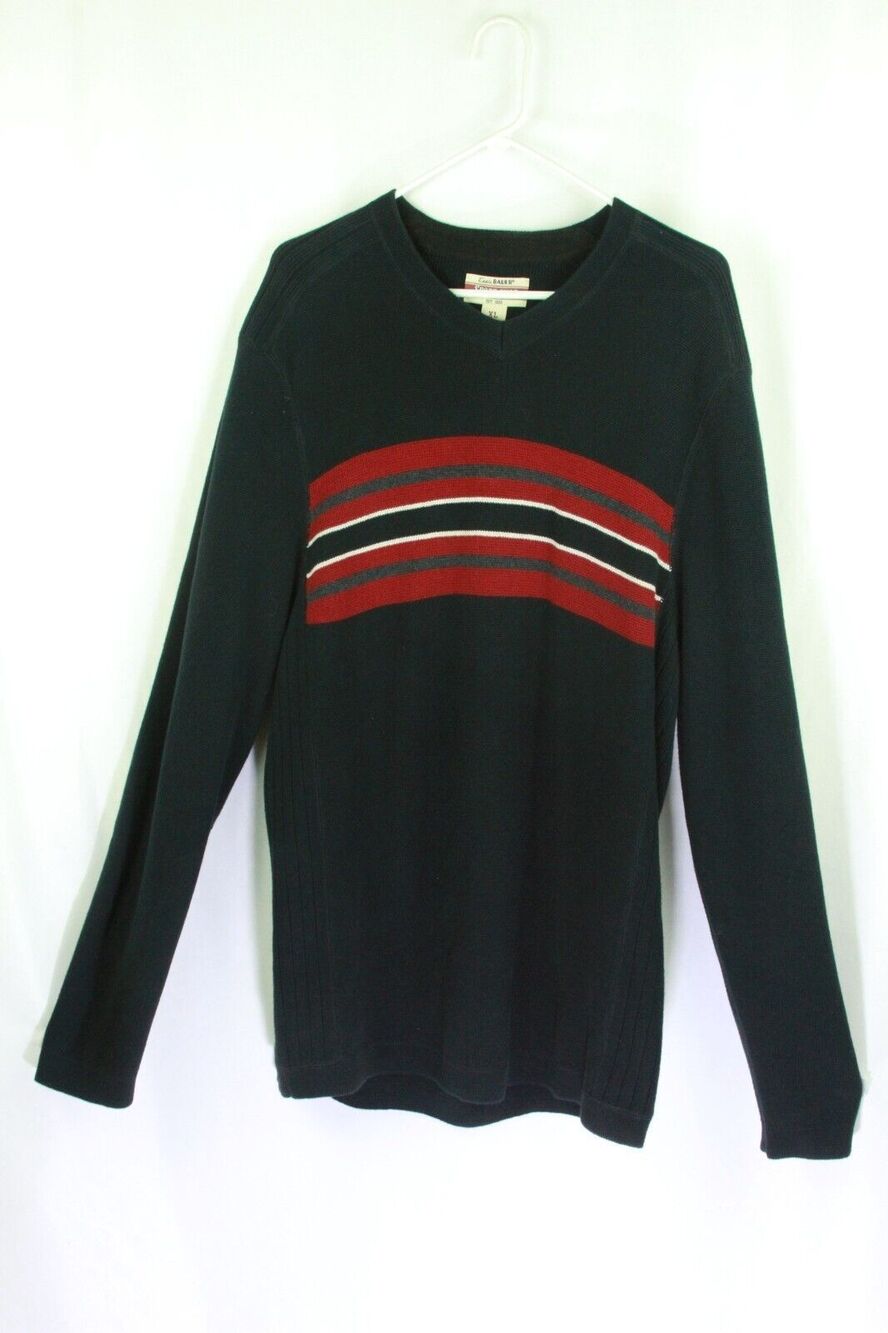 Eddie Bauer Sport Shop Sweater V Neck Pullover Cotton Retro Mens XL Tall XLT